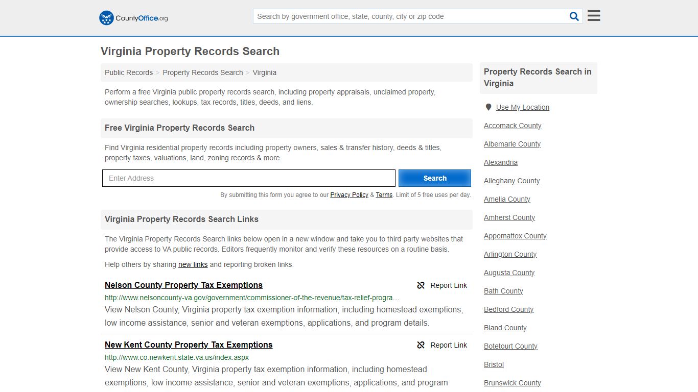 Virginia Property Records Search - County Office